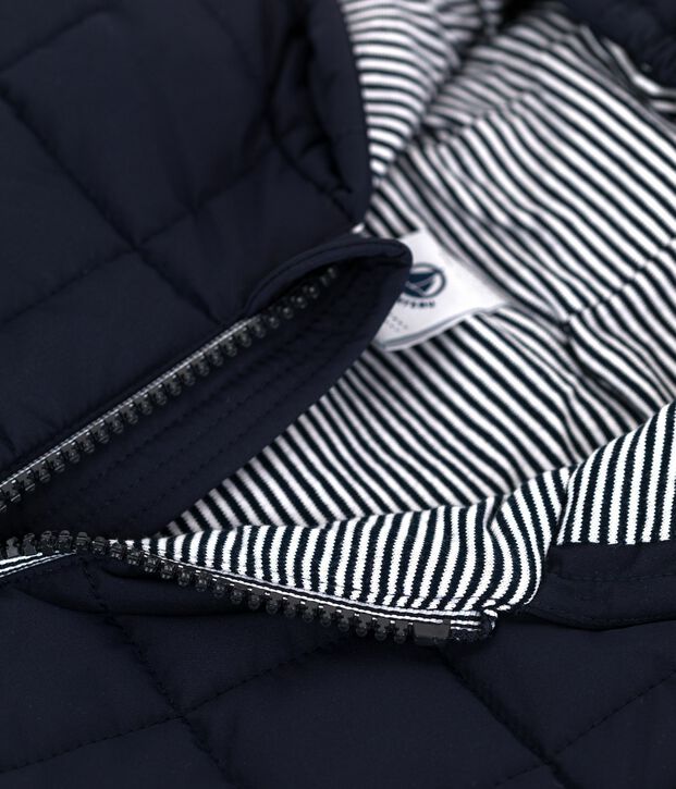 Baby-Winterjacke aus einfarbigem Polyester blau
