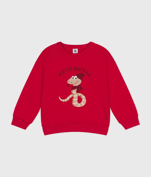 Kinder-Sweatshirt aus Molton f&uuml;r Jungen rot