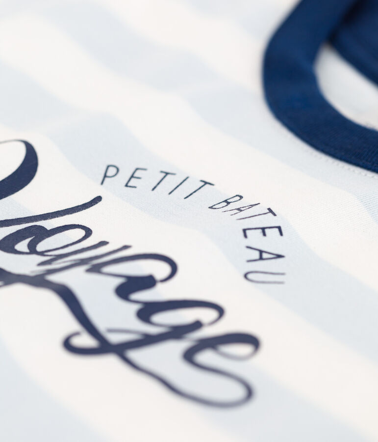 Kurz&auml;rmeliges T-Shirt aus Baumwolle f&uuml;r Jungen blau/weiss