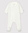 Baby-Strampler aus Bio-Baumwolle mit Kragen und Sternen-Print für Mädchen weiss MARSHMALLOW/grau TEMPETE