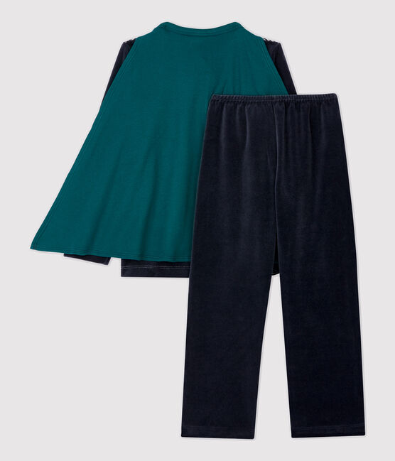 Kinderpyjama aus Nicki für Jungen blau SMOKING/weiss MULTICO