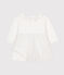 Baby-Kleid aus Doppeljersey und Tüll weiss MARSHMALLOW/grau ARGENT