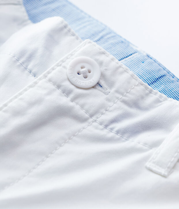 Kinder-Bermuda aus Sergestoff f&uuml;r Jungen weiss