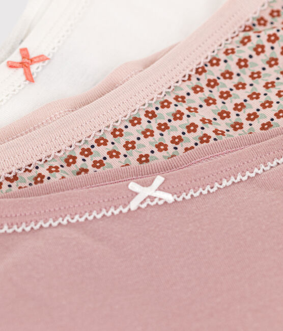 3er-Set Slips aus Baumwolle und Elastan mit Blumenmuster für Mädchen variante 1