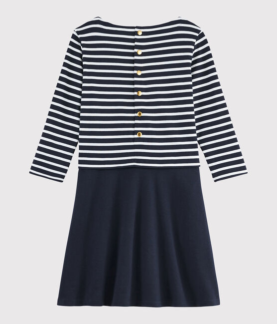Streifenkleid für Damen blau SMOKING/weiss MARSHMALLOW