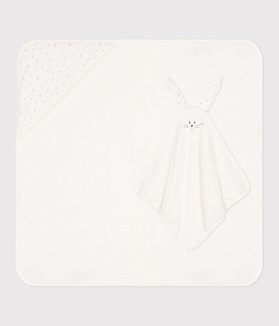 Badetuch und Kuscheltier aus Baumwolle weiss MARSHMALLOW/grau GRIS