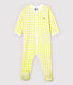 Baby-Strampler aus Baumwolle mit Vichy-Muster in Gelb