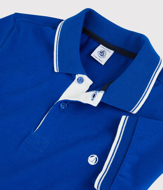 Kurzärmeliges Kinder-Poloshirt aus Jersey für Jungen blau SURF