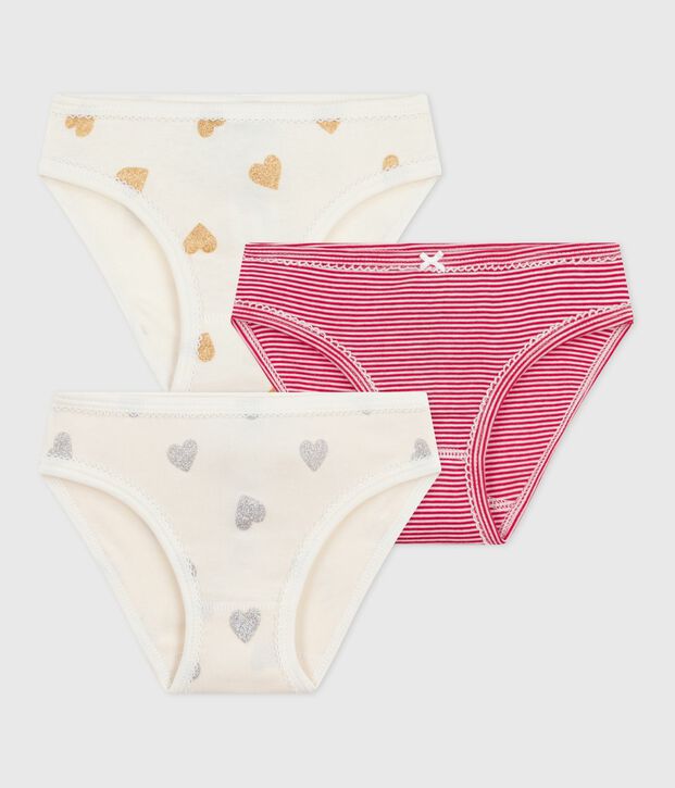 Set Kinder-Slips aus Baumwolle mit Herzmotiv vielfarbig