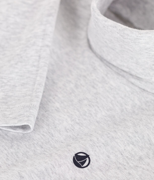 Kinder-Rollkragenshirt aus Baumwolle grau