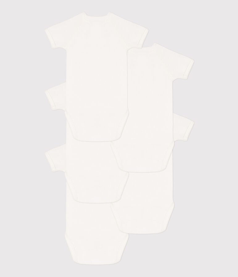 Kurz&auml;rmelige Wickelbodys aus Baumwolle im 5er-Set vielfarbig