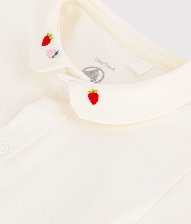 Kurz&auml;rmeliger Baby-Body aus Baumwolle mit Stickereien rosa/rosa