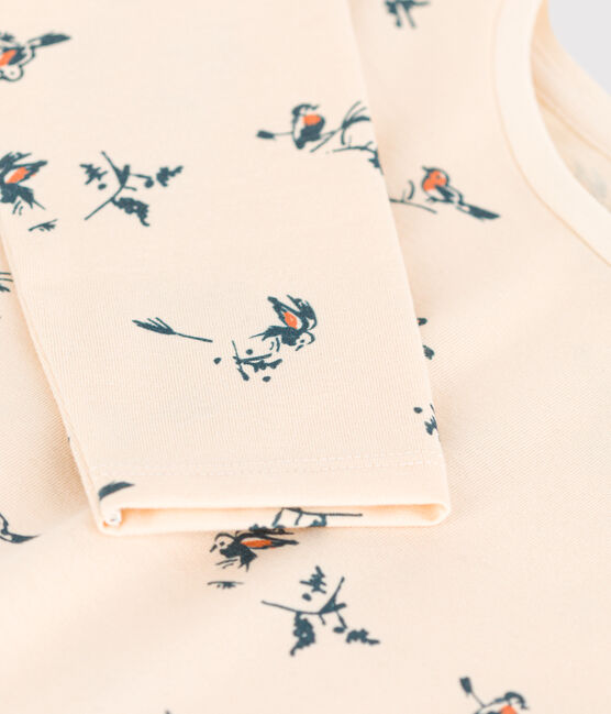 Langärmeliges T-Shirt mit Blumenprint aus Baumwolle für Kinder/Mädchen weiss AVALANCHE/ MULTICO