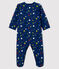 Baby-Strampler mit Sternen-Motiv aus Molton blau MEDIEVAL/weiss MULTICO