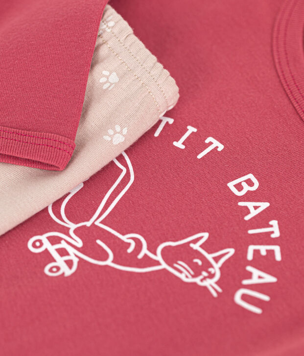 Lang&auml;rmeliger Pyjama f&uuml;r Jungen aus Baumwolle rosa/vielfarbig