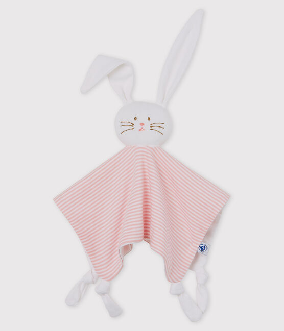 Katoenen knuffelkonijn voor baby's rosa CHARME/weiss MARSHMALLOW