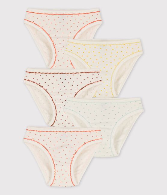 5er-Set Slips aus Baumwolle mit Mini-Herzchen für Mädchen variante 1