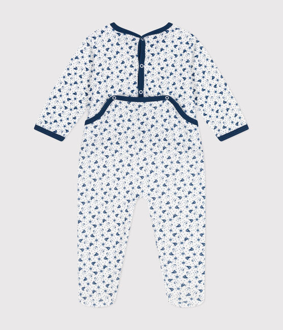 Strampler aus Nicki für Babys weiss ECUME/weiss MULTICO