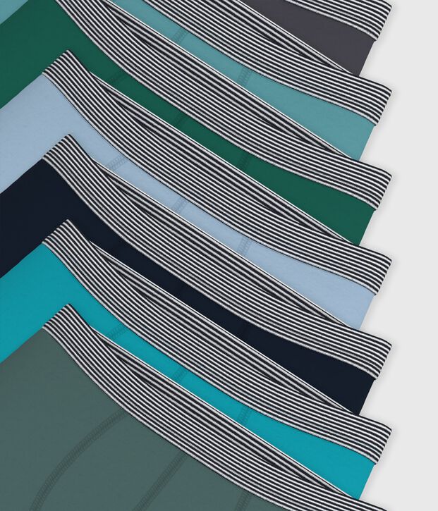 Set Kinder-Boxershorts aus einfarbiger Baumwolle vielfarbig