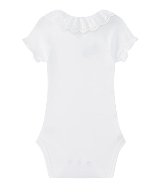 Baby-Mädchen-Wickelbody weiss ECUME