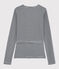 Wickel-Cardigan aus gestreifter Baumwolle Damen blau SMOKING/weiss MARSHMALLOW