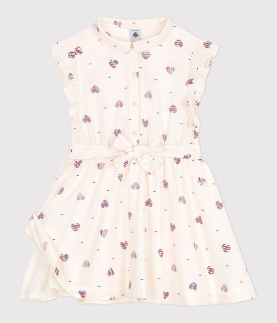 Ärmelloses Kinder-Kleid aus Baumwolle mit Herz-Motiv weiss AVALANCHE/ MULTICO
