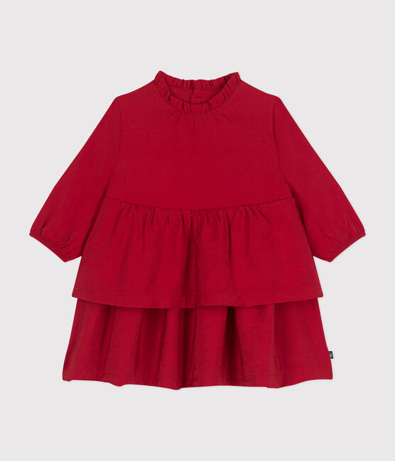 Langärmeliges Baby-Kleid rot AURORA