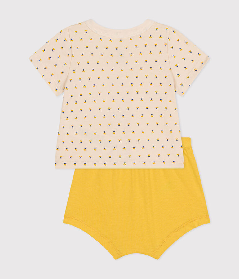 2-teiliges Baby-Set aus leichtem Jersey naturfarben/vielfarbig