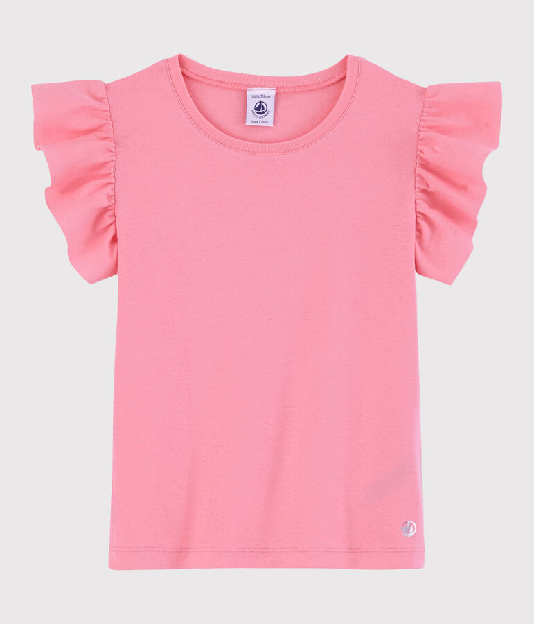 Kurz&auml;rmliges Kinder-T-Shirt aus Baumwolle f&uuml;r M&auml;dchen rosa