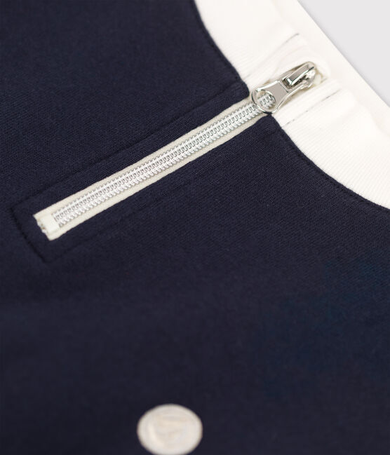 Langärmeliges Kinderkleid aus Molton für Mädchen blau SMOKING