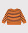 Baby-Sweatshirt aus gestreiftem Bouclé-Frottier ECUREUIL/ SMOKING