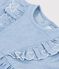 Kurz&auml;rmeliges Chambray-Babykleid mit Herzstickerei blau