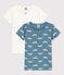 2er-Set kurzärmelige T-Shirts aus Baumwolle mit Vogelmotiv für Mädchen variante 1