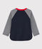 Colorblock-Baby-T-Shirt für Jungen blau SMOKING/weiss MARSHMALLOW