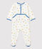 Baby-Strampler aus Molton und Bio-Baumwolle mit farbigem Tiermuster weiss MARSHMALLOW/weiss MULTICO