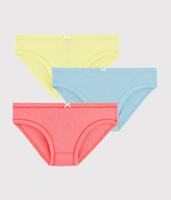 3er-Set Unterhosen aus Bio-Baumwolle mit Lochstickerei für Mädchen variante 1