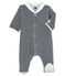Baby-Strampler aus Velours für Jungen blau SMOKING/weiss MARSHMALLOW