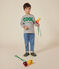 Langärmeliges Kinder-T-Shirt aus feinem Jersey für Jungen grau CHATON CHINE