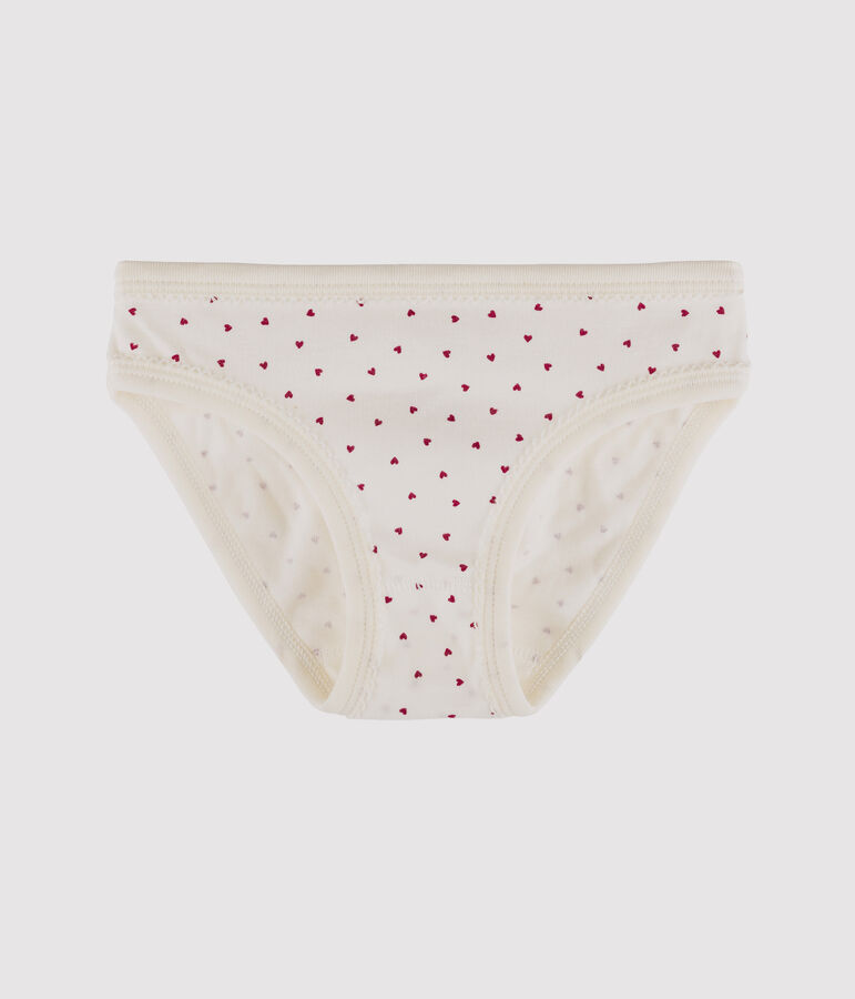 Unterhose f&uuml;r kleine M&auml;dchen weiss MARSHMALLOW/rot CLAFOUTI