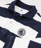 Langärmeliges Kinder-Poloshirt für Jungen blau SMOKING/weiss MARSHMALLOW