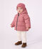 Baby-Winterjacke aus einfarbigem Polyester rosa