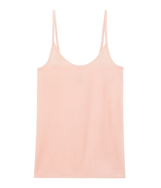 Damen-trägershirt weiss MARSHMALLOW/rosa ROSAKO