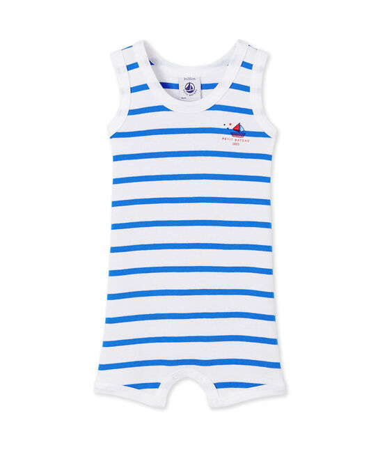 Combicourt Bebe Garcon Raye Ecume Delphinium Petit Bateau