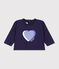 Lang&auml;rmeliges Baby T-Shirt aus einfarbiger Baumwolle mit Motiv SOIR