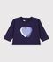 Lang&auml;rmeliges Baby T-Shirt aus einfarbiger Baumwolle mit Motiv SOIR