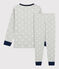 Kinderpyjama aus Baumwolle mit Sternmotiv für Jungen grau BELUGA/weiss MARSHMALLOW