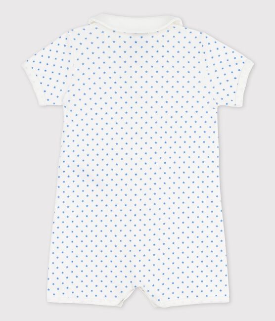 Kurzer Einteiler aus Baumwolle mit Sternenmuster, für Babys weiss MARSHMALLOW/blau BRASIER