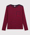 Gestreiftes Damen-T-Shirt blau SMOKING/rot TERKUIT