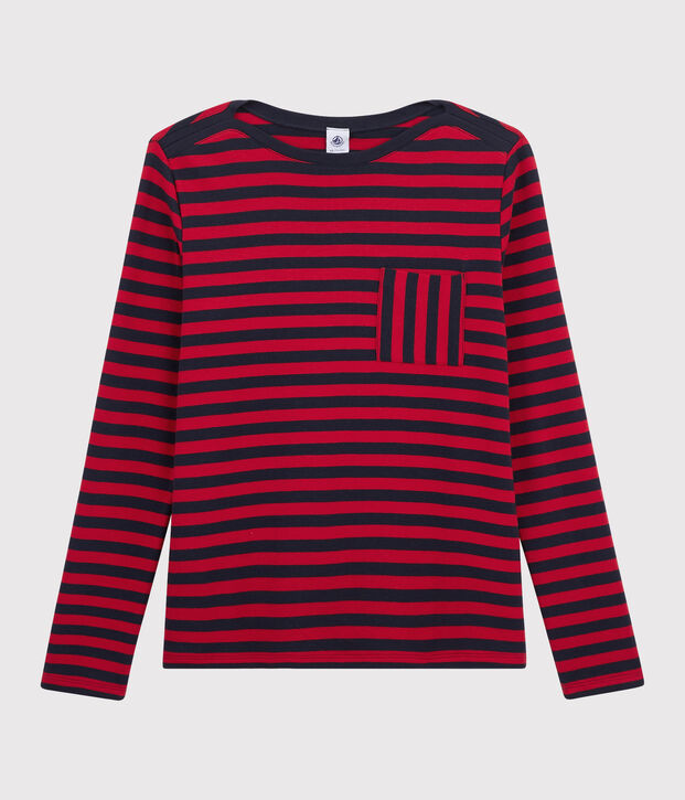 Gestreiftes Damen-T-Shirt blau/rot