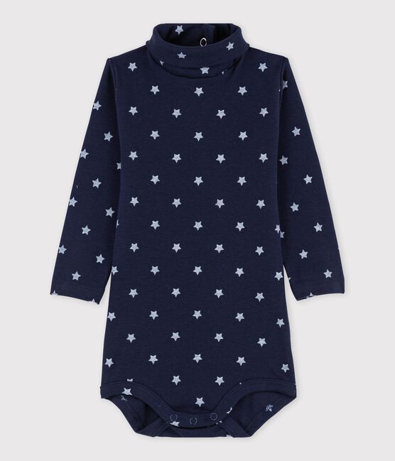Langärmeliger Baby-Body mit Rollkragen, Unisex blau SMOKING/weiss MARSHMALLOW